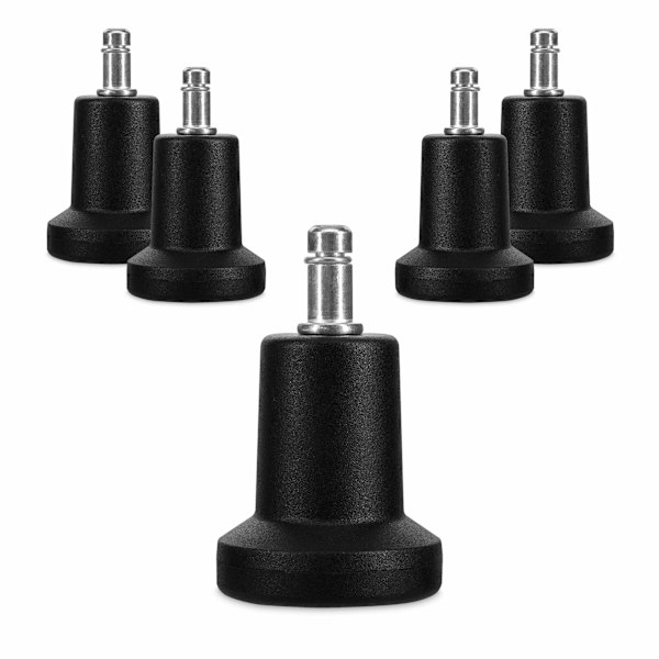 Stolstopp for kontorstol - 5-pakks erstatningshjulspisser 10/22 mm - Stabile og stille ben for harde gulv