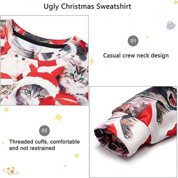 3D-tryckt ful jultröja, ful jultröja XL blå