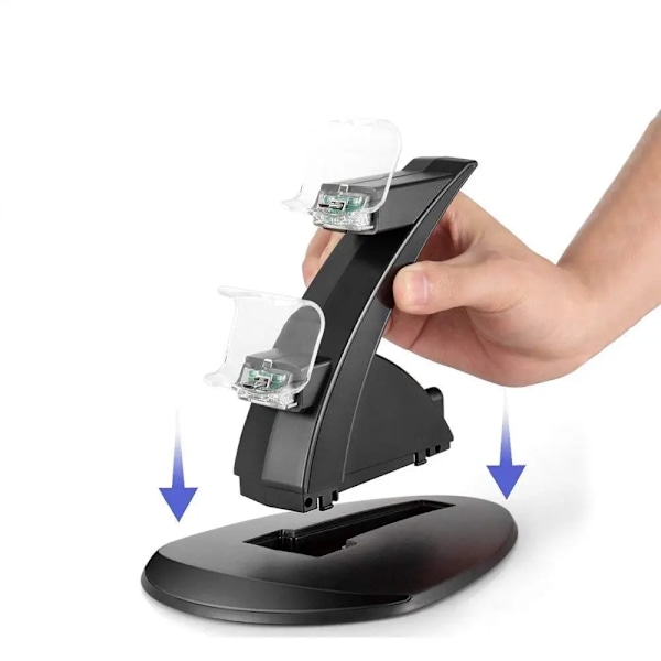 Laddstation för handkontroller LED Dubbel USB PS4 Laddningsställ Docka för Sony Playstation 4 PS4