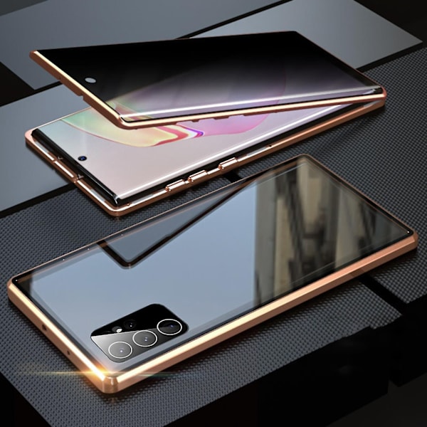 Anti-peep Magnetiskt Skal kompatibelt, dubbelsidigt skydd härdat glas S22 Ultra S22 Ultra Gold