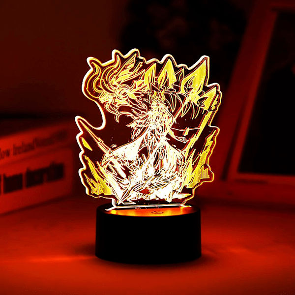 Genshin Impact 3D nattlampa för barnrumsdekor Animefigur Gorou LED atmosfär nattlampa pojkvänsgåvor Zhongli
