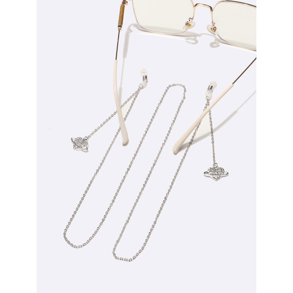Heart Beads Murano Glass Mask Lanyard Chain Halsbandshållare och hängande glasögonkedja.