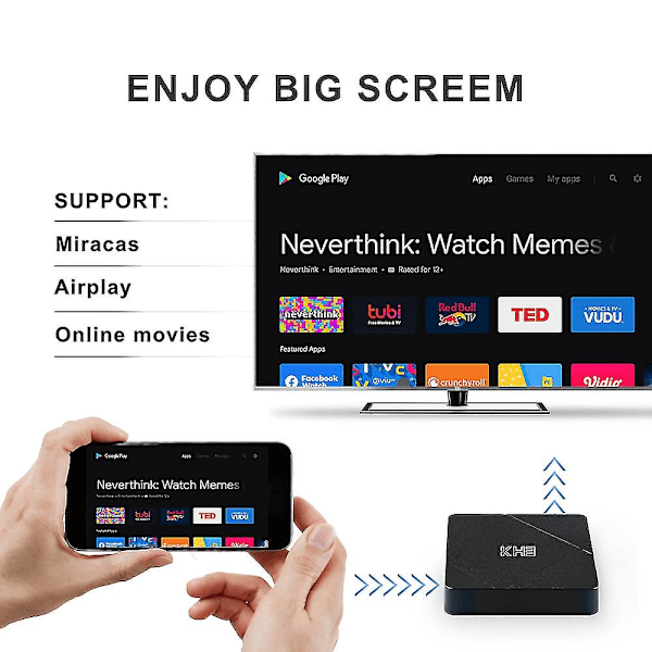 Mecool Kh3 Android 10 TV-box 2 GB RAM 16 GB ROM Allwinner H313 mediaspelare 2,4 GHz Wifi 4K HD Smart Set Top Box