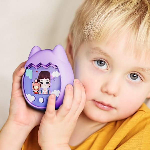 Virtuaalinen elektroninen kotelopelin koneen kansi Tamagotchi Pixille purple