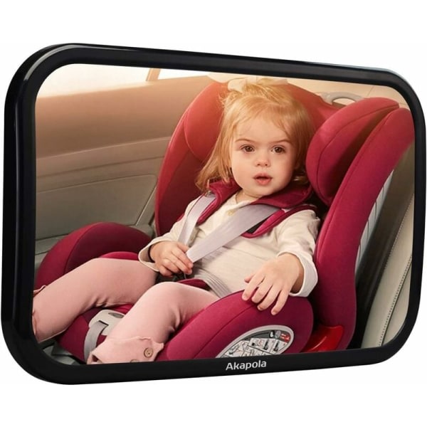 Big Vision Baby Car Mirror, Baby Car Mirror för baksäten Säkerhet, 360° rotation, justerbar spänne, 100 % okrossbar för baby bilspegel