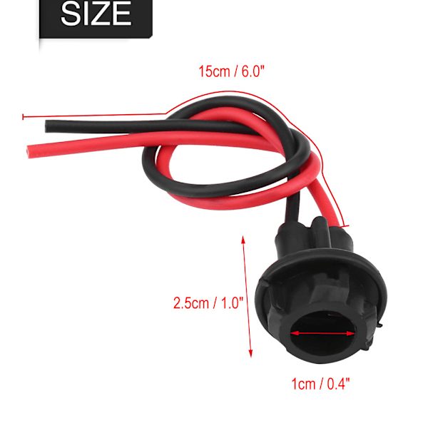 10 stk. T10 Bilpæreholder, Lampesokkel, LED Wedge Base Forlengelsesadapter [GKS] 0.1