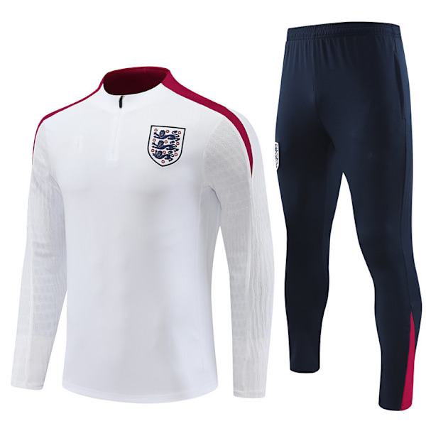 2425 nyt Holland, Tyskland og andet voksen- og børnefodboldtræningstøj, langærmet sæt England/Hvid England/White 10