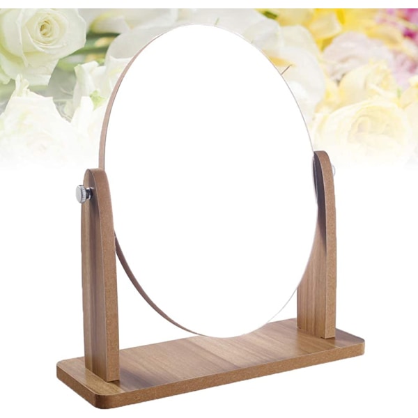 Sminkspegel i trä med HD träram (träoval)