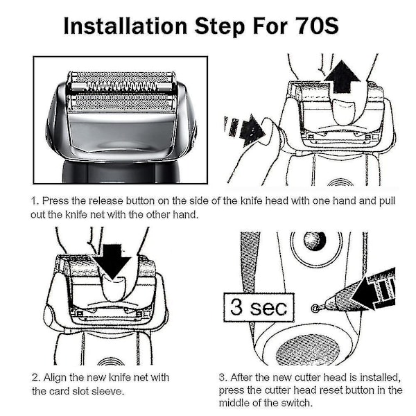 For Braun Series 7 Elektrisk Barbermaskin 70s Barberhode