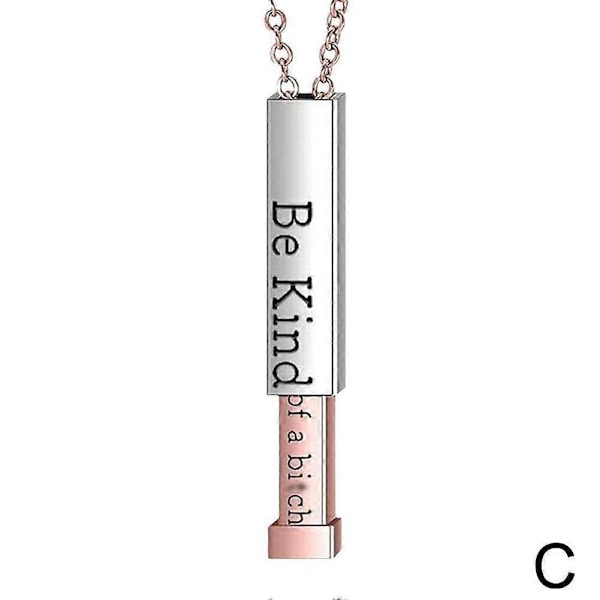 Be Kind of A Bitch Halsband - Halsband med dold text i rostfritt stål Rose Gold