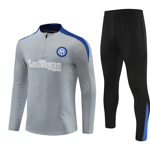2425 nyt Holland, Tyskland og andet voksen- og børnefodboldtræningstøj, langærmet sæt Inter / lysegrå Inter / light grey 10