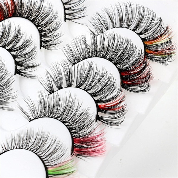 (iLashes.SE) 5 par falske øyevipper - 3D faux mink G830 (farget) (G-830)