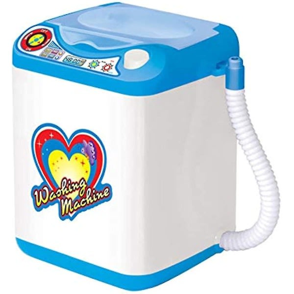 Mini tvättmaskin imitationsmöbel Akusto-optisk effekt Mini tvättmaskin för barn rosa och blå (medföljer ej batteri)
