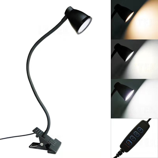INF Dæmpbar LED læselampe/klemmelampe 3000-6500K