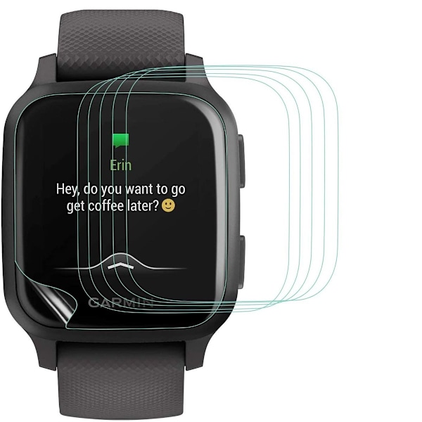 6-pack skärmskydd kompatibla med Garmin Venu Sq och Garmin