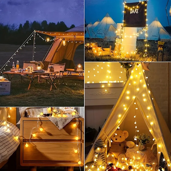 LED lyslenke med kuler, 6m 40 lys