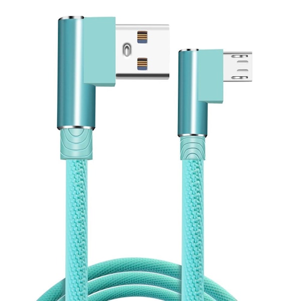 vinklet 90 graders opladerkabel USB a til USB c / iPhone Light (Micro-USB) himmelblå (Micro-USB) sky blue 2 meters