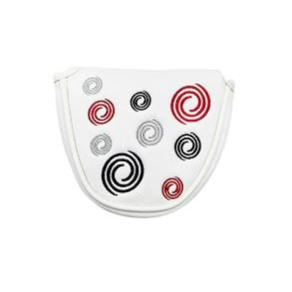 Golf Head Guard Golf Mallet Putter Skydd Läder Huvudskydd Magnetisk Stängning{GKS} Simple White