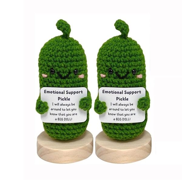 2pcs emotional support pickle gift, crochet emotional support pickles, cute crochet pickle knitted doll, Christmas gifts