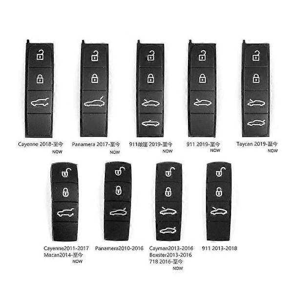 Bilnyckelskydd Gummikudde för Porsche Panamera Cayenne Macan Taycan Boxster 718 911 Fjärrkontroll Silikon Nyckelknapp Ersättning (FMY)【GKS】