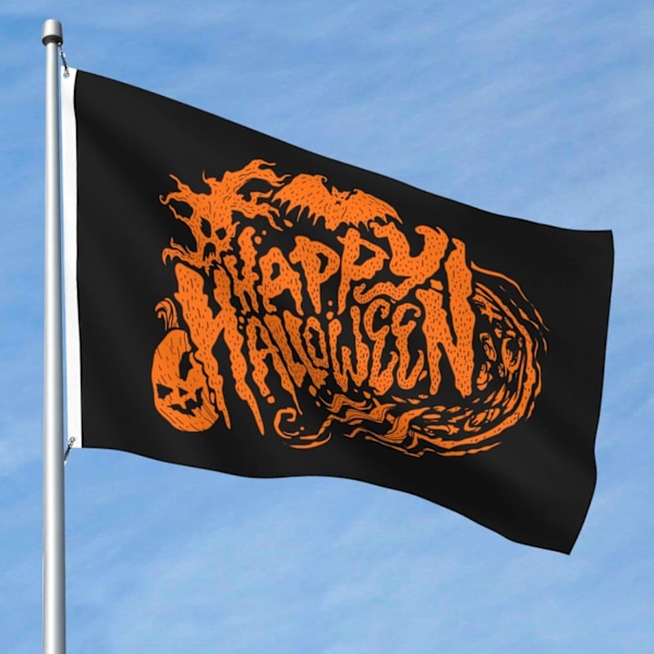 Glad Halloween-banner 5x8 fot Utomhus Dubbelsidig Storlek s Tunga Patio Gård Dekorativ Hållbar s Svart Svart