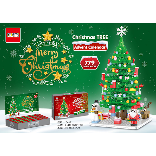 Byggeklodser Julekalender Blind Box Nedtælling 24 Ruter Børn DIY Bil Dinosaurie Byggeklodser Hånddrevet Blind Box-sfssscs SH-16【2024 new model】
