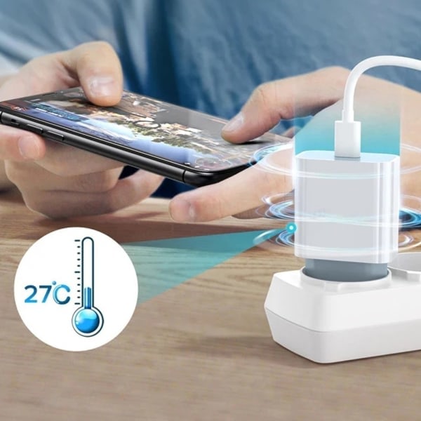 Snabb laddare 20W för iPhone med 2 meter datakabel + laddningshuvud Vit 20W - 2 st tvådelat set