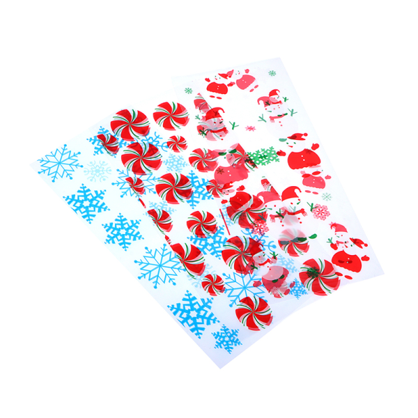 100st Xmas Cookie Packing Bags Christmas Cellofan Party Bags B