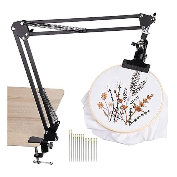 Justerbart bordsstativ för broderi, stativ för broderiram, justerbart metallstativ för broderiram Fo()