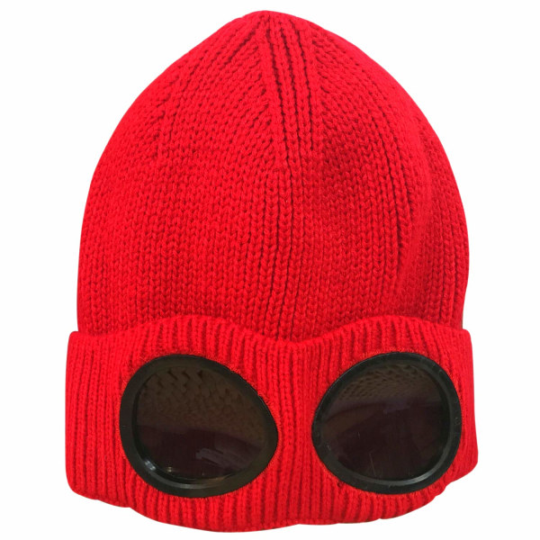 HHL Unisex Goggle Beanie Stickad Winter Chunky Beanie Hat
