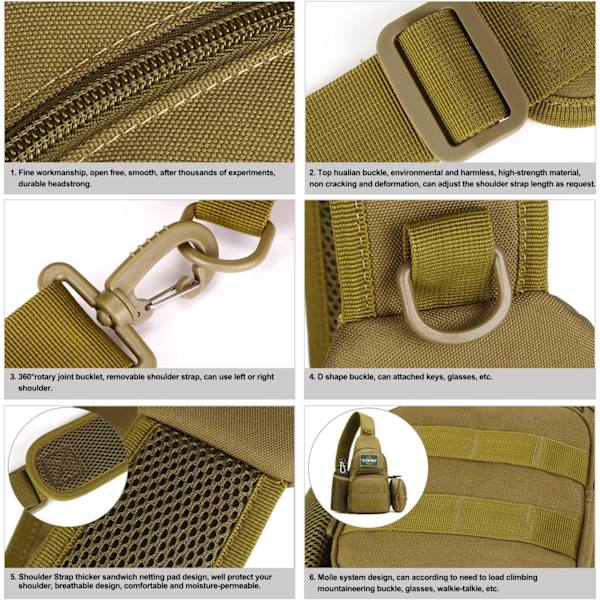 Crossbody taske skulder bryst taktisk taske cykel vandreture rygsæk