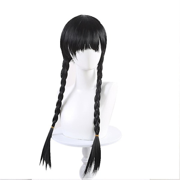 4-9 År Barn Flickor Wednesday Addams Cosplay Set Halloween Karneval Party Klänning/Peruker
