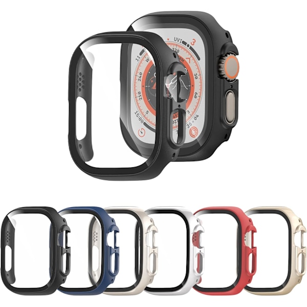 6-pakkikotelo Apple Watch Ultra 49 mm:lle, sisäänrakennettu temperoitu lasi näyttö, 6-pakkikotelo 4 6-Pack 4 49mm