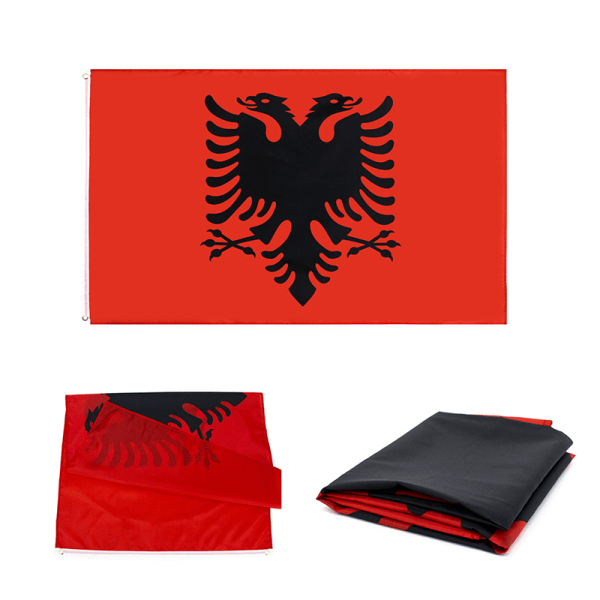 Albanien flagga dubbelhövdad örn utomhus inomhus banner albanska Red