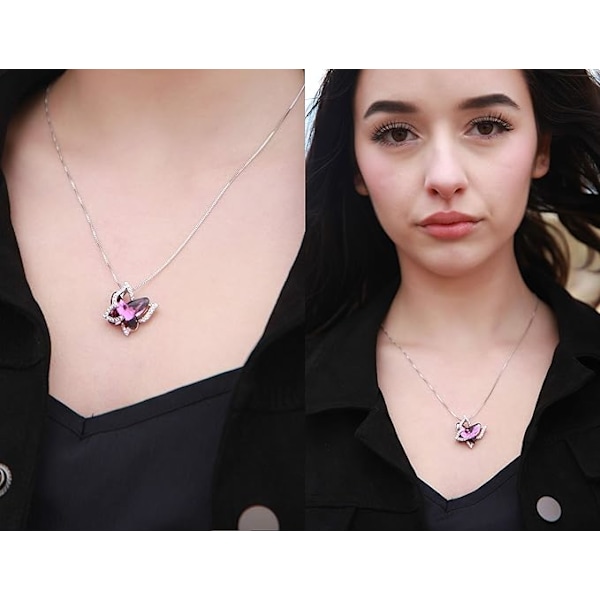 Perhoskaulakoru Riipus Naisten Kaulakoru Valmistettu Swarovski-kristallista 【GKS】