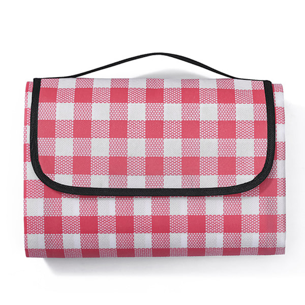 Portabel Picknickfilt Extra Stor Utomhus Sandtät Vattentät röd kvadrat red square 90*150cm