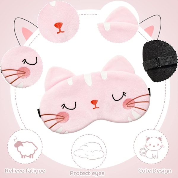 Söta ögonmasker för sömn 3 stycken Cartoon Hundansikte Ögonöverdrag Rolig Djur Katt