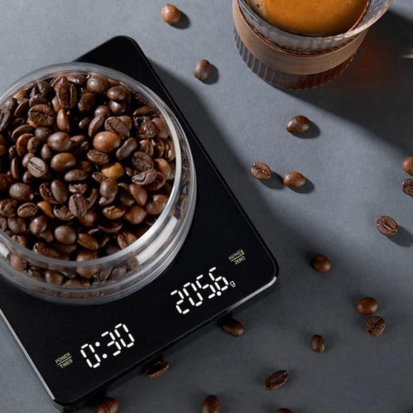 Elektronisk kaffevekt med automatisk timer, liten kjøkkenvekt for baking