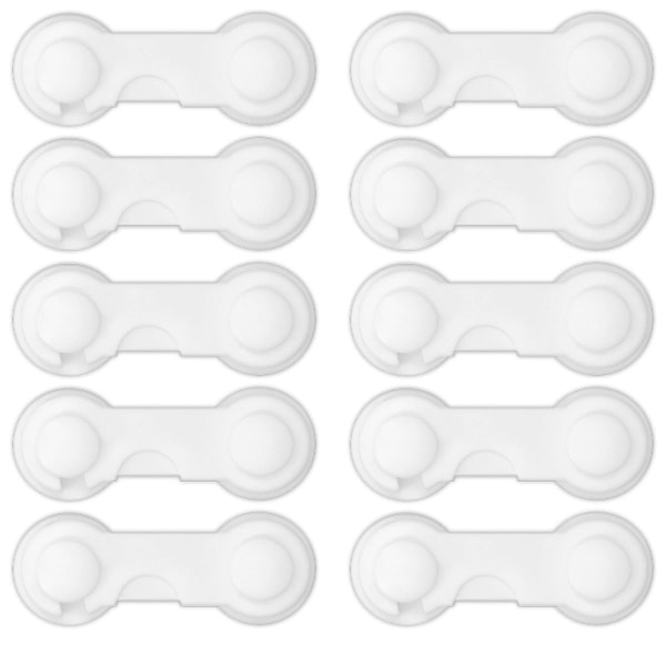 Skapsikringer for babyer 10 stk, Barnesikring Babysikkerhetslåser, barnesikringer for skap, Sterkt lim Ingen boring-Holdbar-Multifunksjonell for