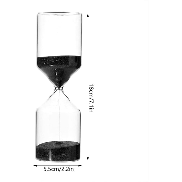 Timeglas, cylinderformet 30 minutters sandglas sandtimer glas boligindretning fødselsdagsgave