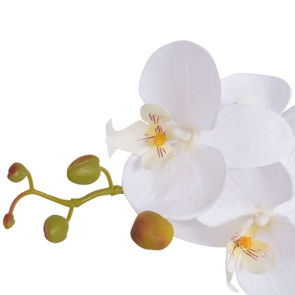 vidaXL Konstgjord orkidé med kruka 75 cm vit White White
