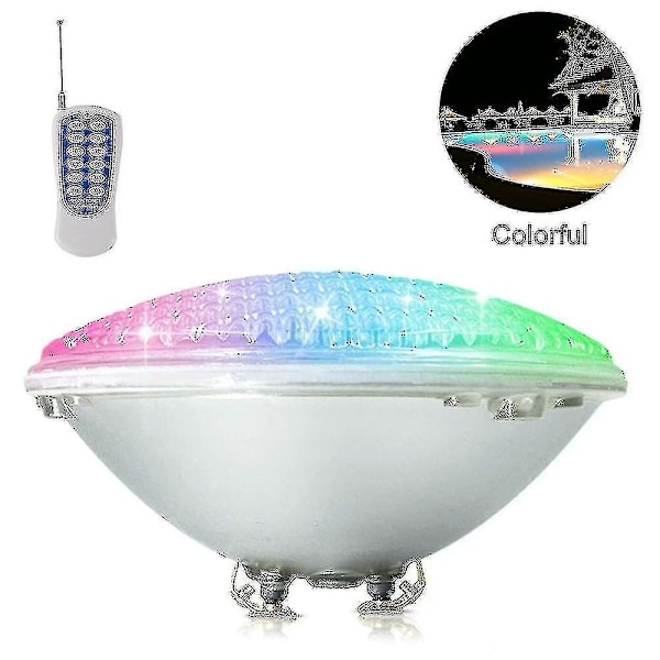 Led Pool Lighting, 18w Par56 Rgb Swimming Pool Lighting. Underwater Floodlight with Remote Control Pool Lighting, 12v Ac/Dc Ip68 Waterproof Pool Lamp