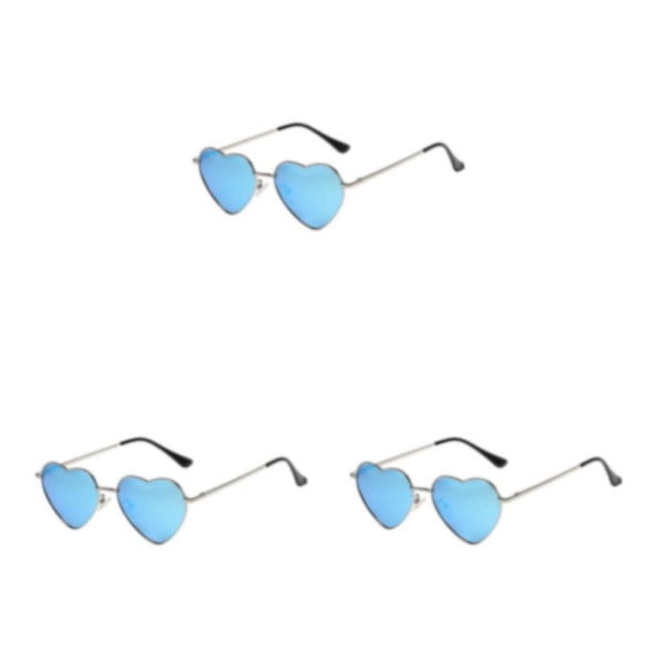 1/2/3/5 hjärtformade guldmetallram och Tac-lins för stilren silverram himmelsblå[GKS] silver frame skyblue 3Set