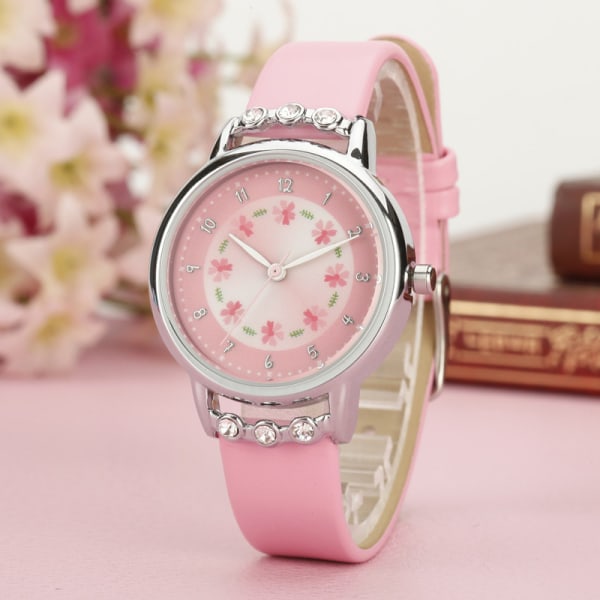 HHL rosa watch med case läderrem