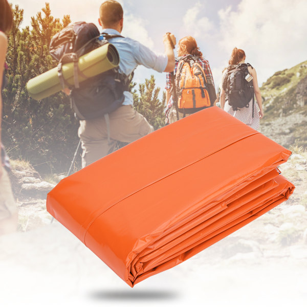 Bärbar Nödsovsäck för Utomhusbruk Håller Värmen Fuktsäker Vadderad Reflekterande Campingmatta Orange 0.2