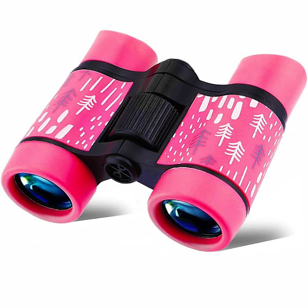 Kikkert for barn - Kompakt sammenleggbar kikkert for jenter og gutter - Bursdagsgave - 4x30 Mini kikkert - Vanntett Pink