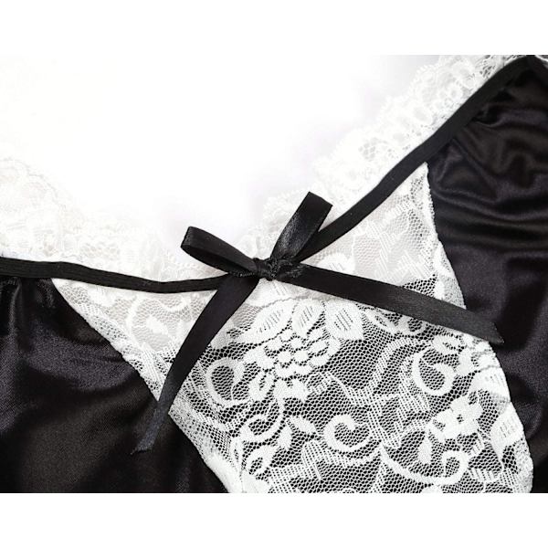 Kvinnlig Sexig Lingerie Maid Cosplay Spetsklänning Underkläder XL