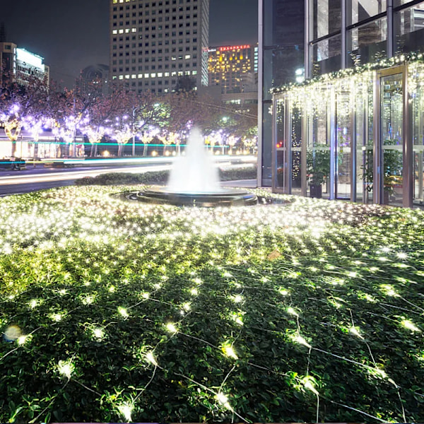 4mx6M 1.5MX1.5M 2x3M Julekranser LED Lyslenke Julelys Nettlys Fe Jul Fest Hage Bryllup Dekorasjon Gardinlys
