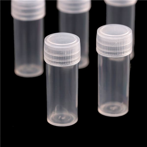 10 kpl muovinen näytepullo 5 ml koeputki pieni pullo pullon tulppa