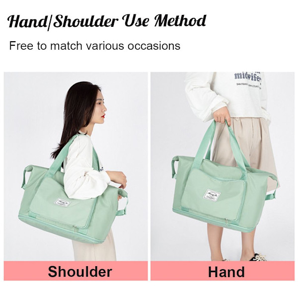 Stor Kapacitet Foldbar Rejsetaske Dame Rejsetasker - Spot Salg Light Green